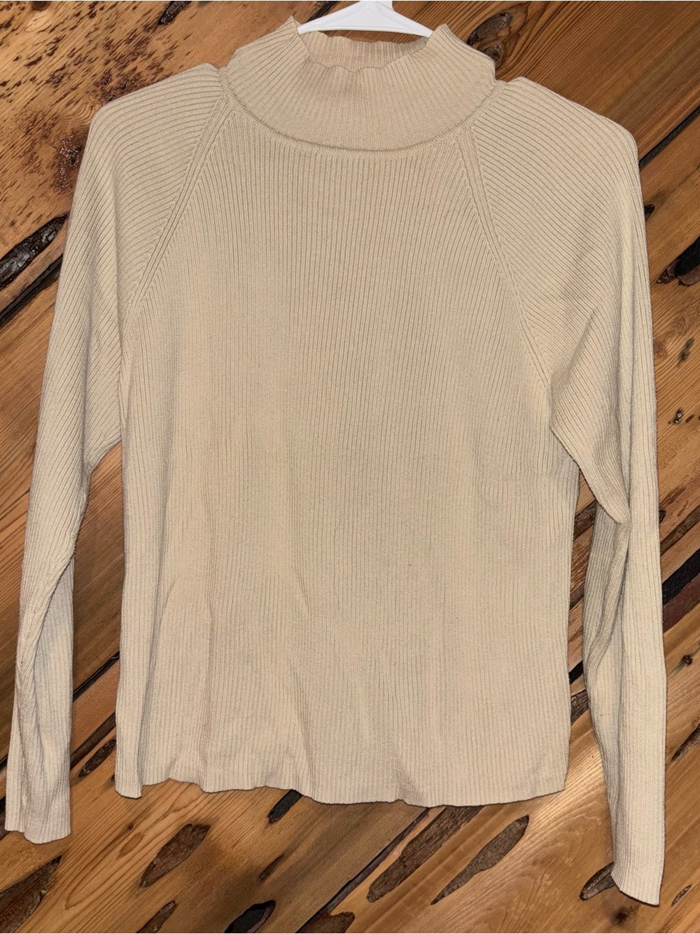 Laura Ashley Cream Ribbed Knit Sweater
